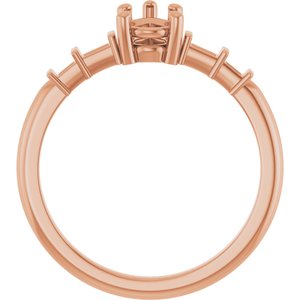 10K Rose Gold 6.5x4.5 mm Pear Ring Mounting – image 4