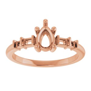 10K Rose Gold 6.5x4.5 mm Pear Ring Mounting – image 6