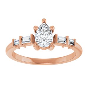18K Rose Gold 6.5x4.5 mm Pear Ring Mounting – image 5