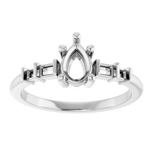 Continuum Sterling Silver 6.5x4.5 mm Pear Ring Mounting – image 6