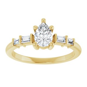 10K Yellow Gold 6.5x4.5 mm Pear Ring Mounting – image 5