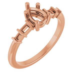 10K Rose Gold 6.5x4.5 mm Pear Ring Mounting – image 2