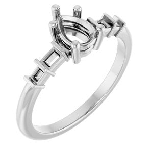 14K White Gold 6.5x4.5 mm Pear Ring Mounting – image 2