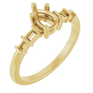 14K Yellow Gold 6.5x4.5 mm Pear Ring Mounting – image 2