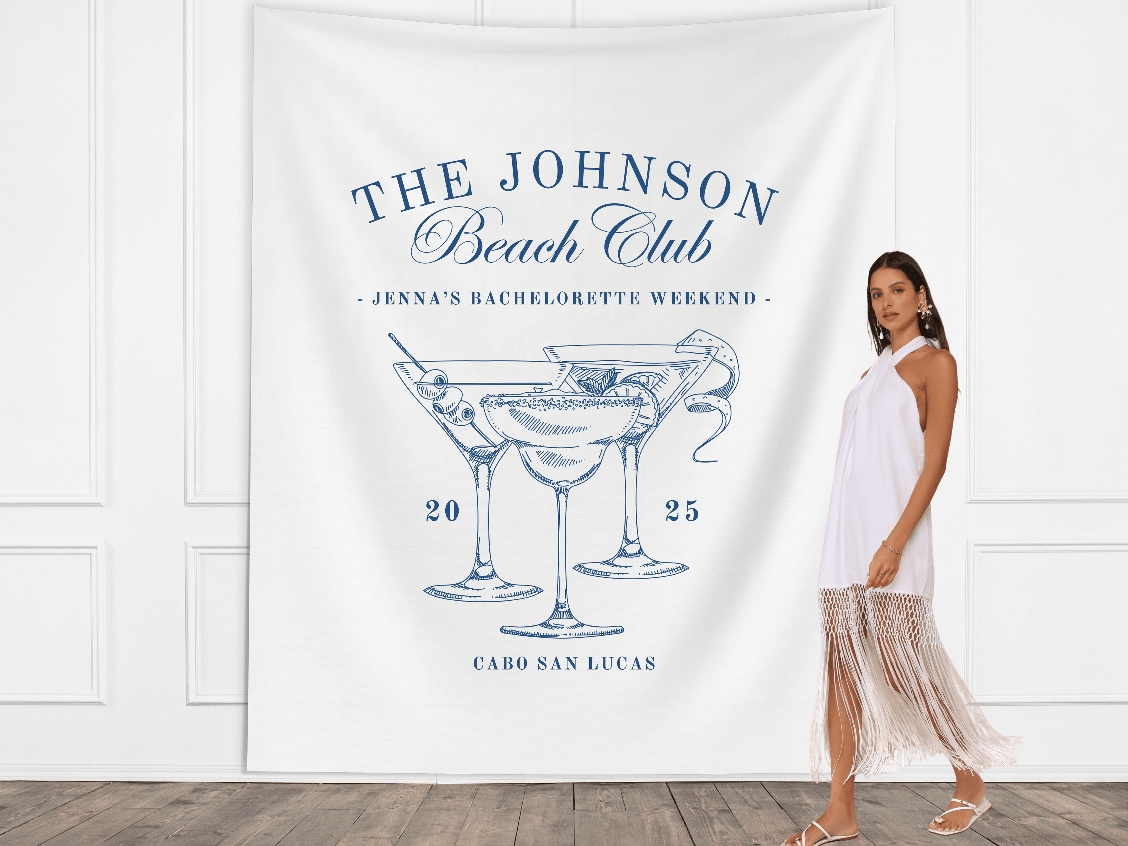 Luxury Custom Bachelorette Social Club Banner Backdrop