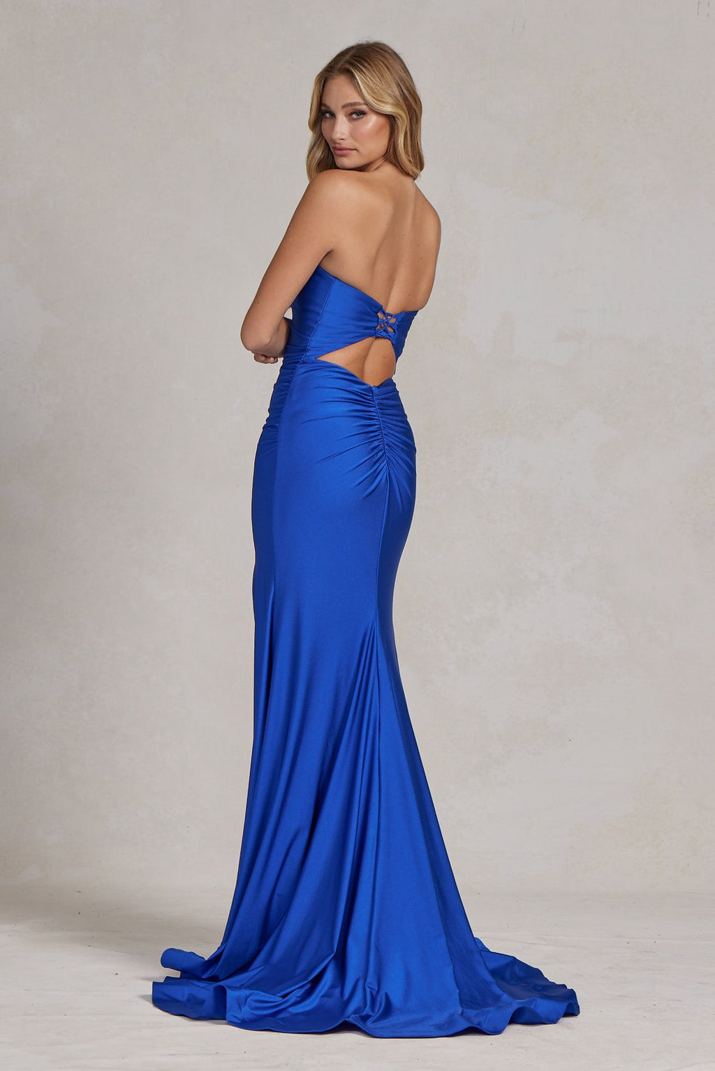 Strapless Solid Prom Sheath Dress w/ Sweetheart Neckline & Eye-Catching Leg Slit NXT1139
