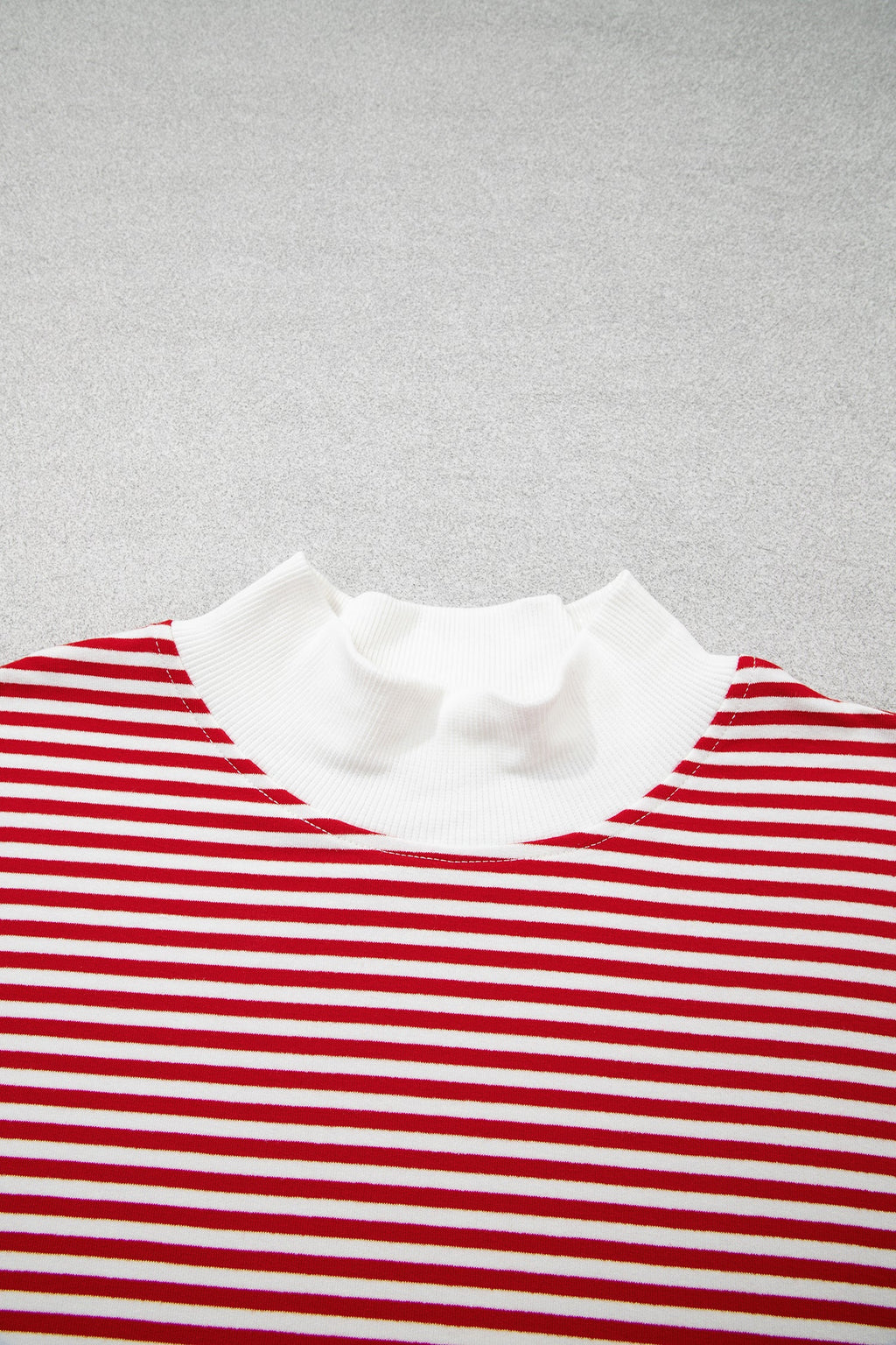 Stripe Oversized Mock Neck Sweatshirt & Shorts Set