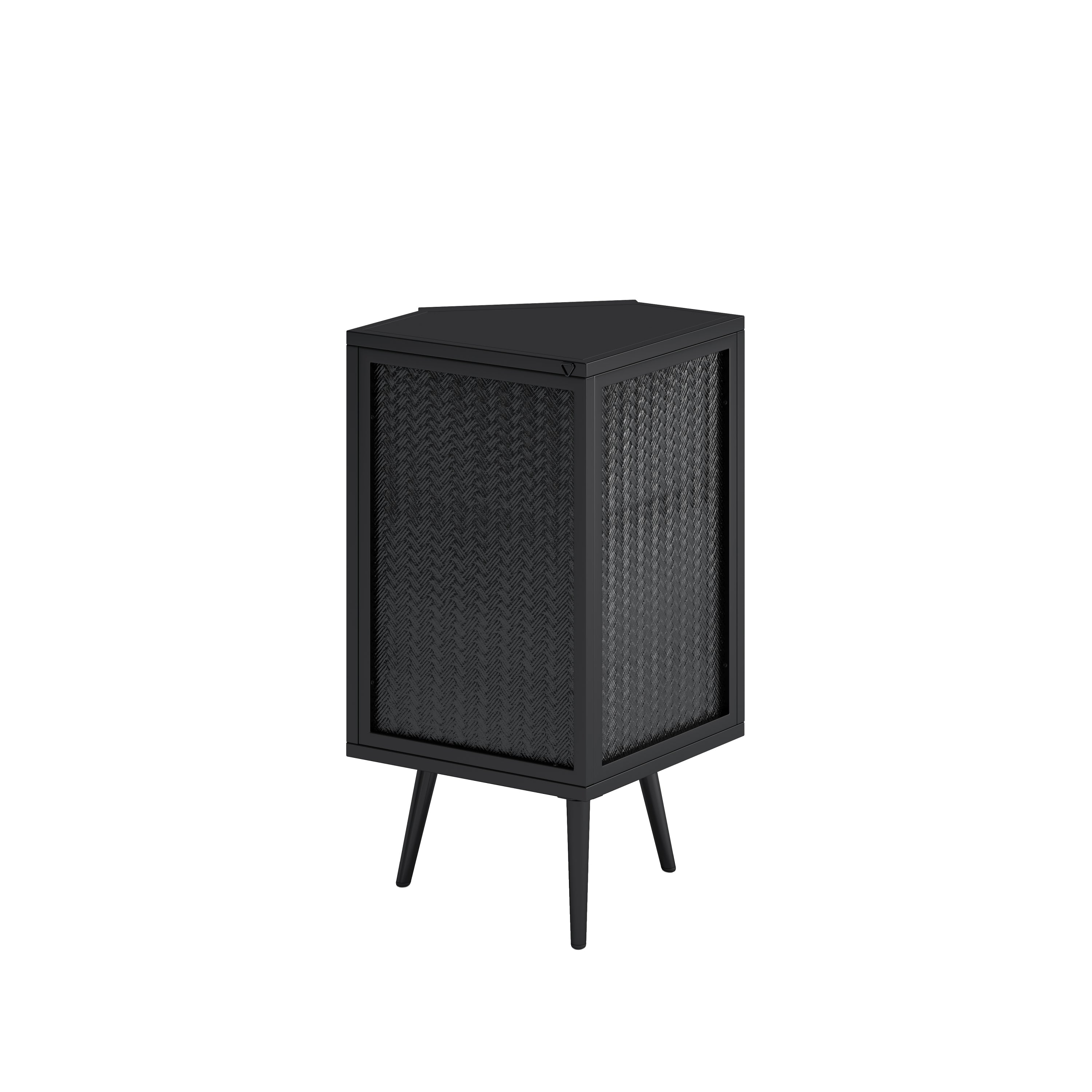 22.25' Floor Coner Cabinet with Tempered Glass Door & Storage Shelves for Bathroom, Living Room, Bedroom (Black)