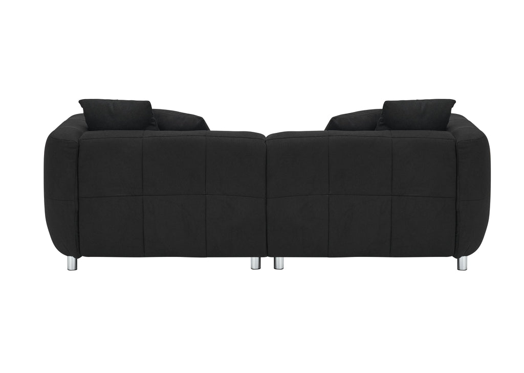 89 inch Sofa for Living Room, Fashion Sofa with Metal Legs, 3 Seater Sofa, Solid Wood Frame Couch with 4Pillows, for Apartment Office Living Room - Black