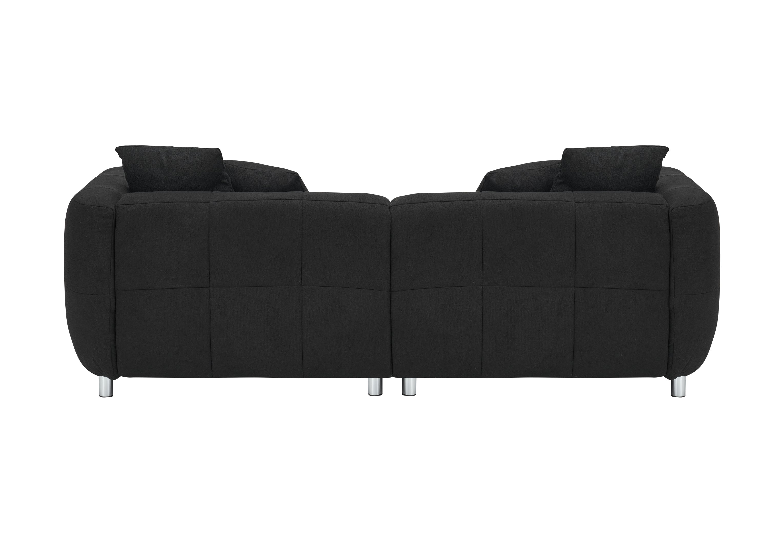 89 inch Sofa for Living Room, Fashion Sofa with Metal Legs, 3 Seater Sofa, Solid Wood Frame Couch with 4Pillows, for Apartment Office Living Room - Black