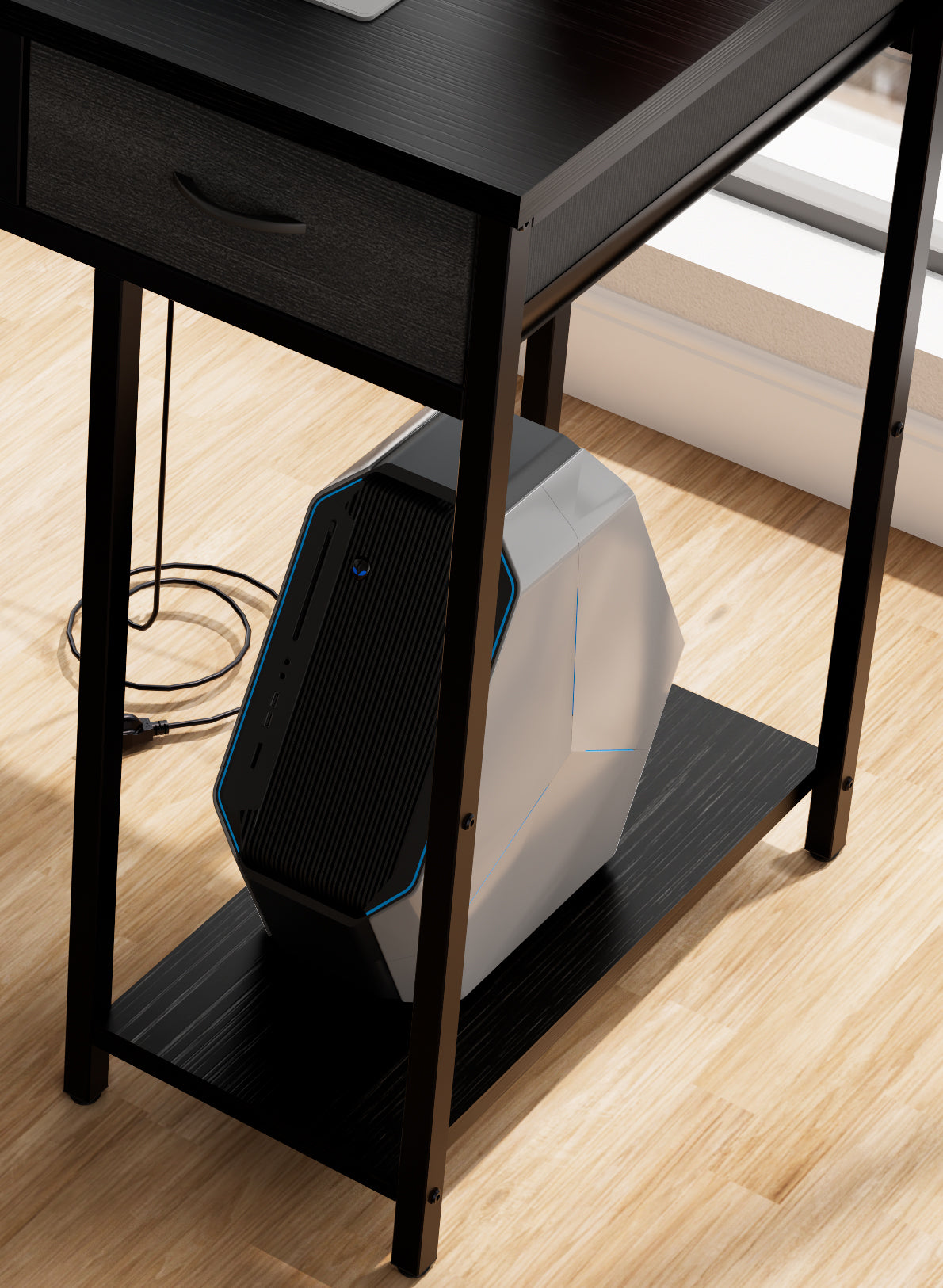47.3' Computer Desk with 7 Drawers, Extra Large Side Pocket, and Power Outlets – Ideal for Home Office, Study, or Gaming –  Black