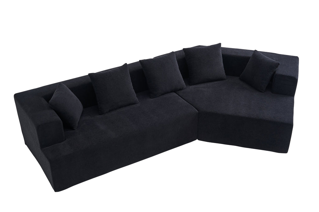 Memory Foam Couch, No Installation & Easy to Transport, Deep Seat Modern Sofa with Chenille Fabric, Couch for Living Room, Bedroom, Apartment, Home Office