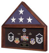 Burial Flag Medal Display case, Ceremonial Flag display, Medal Display case.