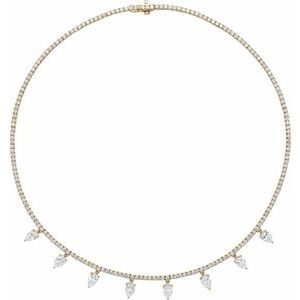 14K Yellow Gold 10 CTW Lab-Grown Diamond 16" Necklace