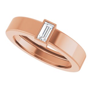 14K Rose Gold Lab-Grown Diamond  Bezel-Set Ring Size 4 – image 5