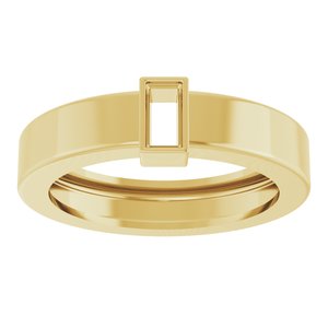 14K Yellow Gold 4x2 mm Straight Baguette Bezel-Set Ring Mounting Size 4 – image 6