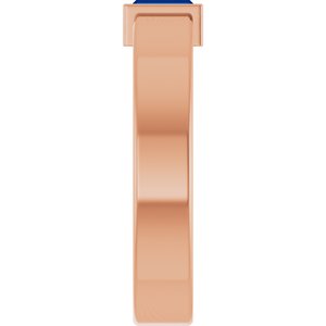 14K Rose Gold Lab-Grown Blue Sapphire  Bezel-Set Ring Size 4 – image 4