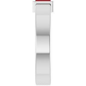 14K White Gold Lab-Grown Ruby  Bezel-Set Ring Size 4 – image 4