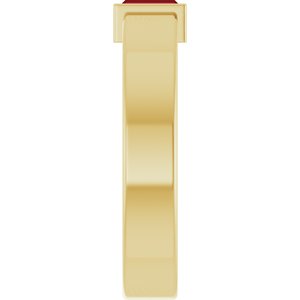14K Yellow Gold Lab-Grown Ruby  Bezel-Set Ring Size 4 – image 4
