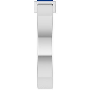 14K White Gold Lab-Grown Blue Sapphire  Bezel-Set Ring Size 4 – image 4