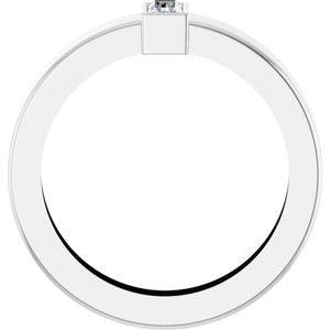14K White Gold Natural Diamond  Bezel-Set Ring Size 4 – image 2
