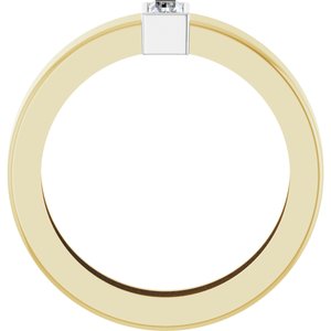 14K Yellow/White Gold 4x2 mm Straight Baguette Bezel-Set Ring Mounting Size 4 – image 3