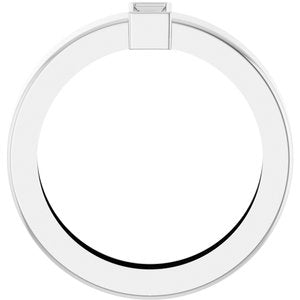 14K White Gold 4x2 mm Straight Baguette Bezel-Set Ring Mounting Size 4 – image 4