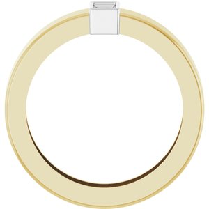 14K Yellow/White Gold 4x2 mm Straight Baguette Bezel-Set Ring Mounting Size 4 – image 4