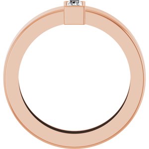 14K Rose Gold Natural Diamond  Bezel-Set Ring Size 4 – image 2