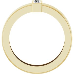 14K Yellow Gold Natural Diamond  Bezel-Set Ring Size 4 – image 2