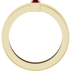 14K Yellow Gold Lab-Grown Ruby  Bezel-Set Ring Size 4 – image 2