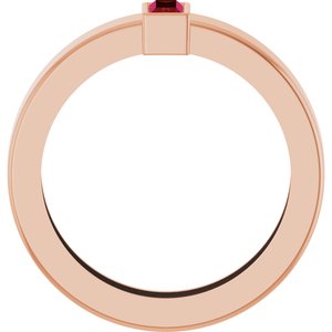 14K Rose Gold Lab-Grown Ruby  Bezel-Set Ring Size 4 – image 2