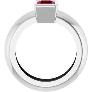 14K White Gold Lab-Grown Ruby Lightweight Ring – image 2