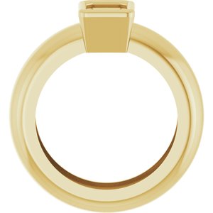 14K Yellow Gold 6x4 mm Emerald Bezel-Set Lightweight Ring Mounting – image 4