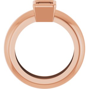 14K Rose Gold 6x4 mm Emerald Bezel-Set Lightweight Ring Mounting – image 4
