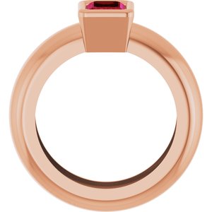 14K Rose Gold Lab-Grown Ruby Lightweight Ring – image 2
