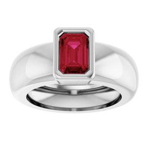 14K White Gold Lab-Grown Ruby Lightweight Ring – image 3