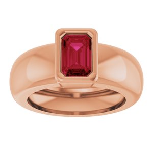 14K Rose Gold Lab-Grown Ruby Lightweight Ring – image 3