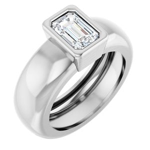 14K White Gold 5/8 CT Lab-Grown Diamond Lightweight Ring