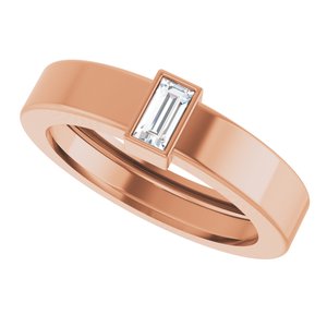 14K Rose Gold Lab-Grown Diamond  Bezel-Set Ring Size 4.5 – image 5