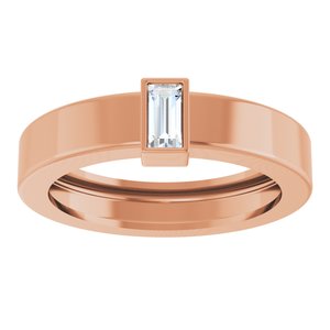 14K Rose Gold Lab-Grown Diamond  Bezel-Set Ring Size 4.5 – image 3