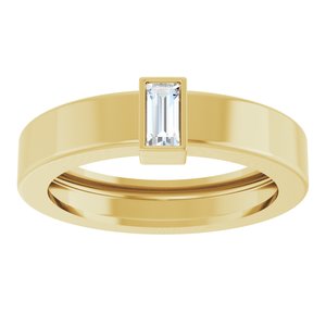 14K Yellow Gold Natural Diamond  Bezel-Set Ring Size 4.5 – image 3