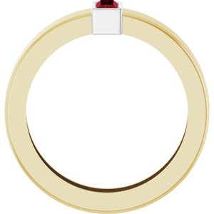 14K Yellow/White Gold Lab-Grown Ruby  Bezel-Set Ring Size 4.5 – image 2