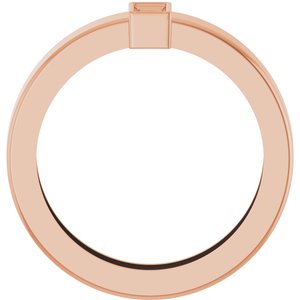 14K Rose Gold 4x2 mm Straight Baguette Bezel-Set Ring Mounting Size 4.5 – image 4