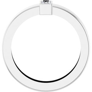 14K White Gold 4x2 mm Straight Baguette Bezel-Set Ring Mounting Size 4.5 – image 3