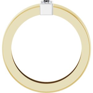 14K Yellow/White Gold 4x2 mm Straight Baguette Bezel-Set Ring Mounting Size 4.5 – image 3