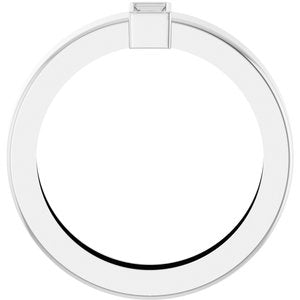 14K White Gold 4x2 mm Straight Baguette Bezel-Set Ring Mounting Size 4.5 – image 4