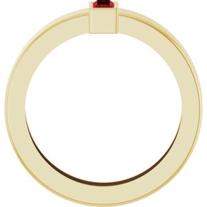 14K Yellow Gold Lab-Grown Ruby  Bezel-Set Ring Size 4.5 – image 2