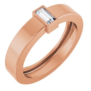 14K Rose Gold Lab-Grown Diamond  Bezel-Set Ring Size 4.5