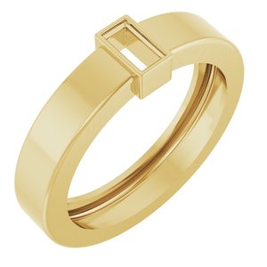 14K Yellow Gold 4x2 mm Straight Baguette Bezel-Set Ring Mounting Size 4.5 – image 2